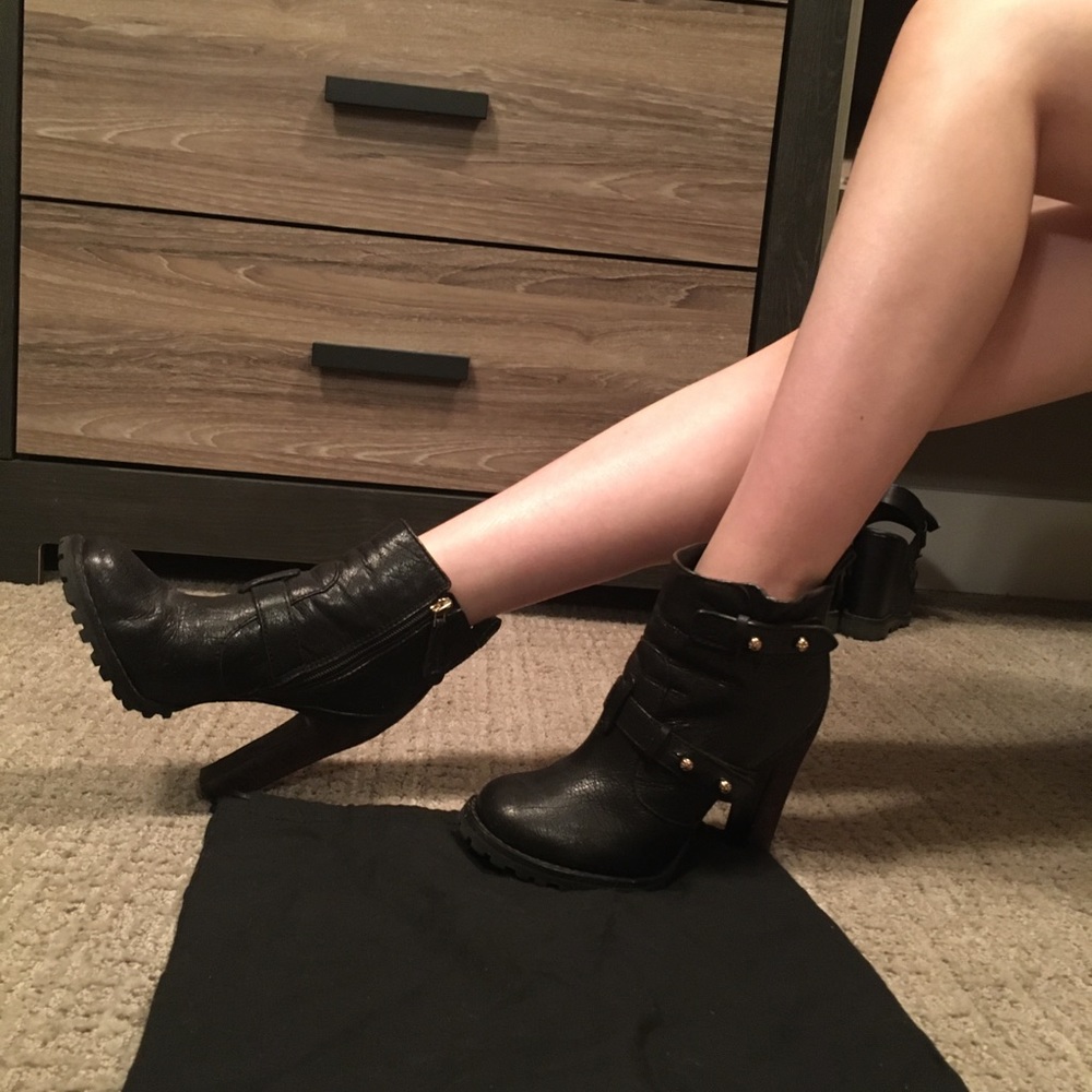 Tory Burch leather booties heels
